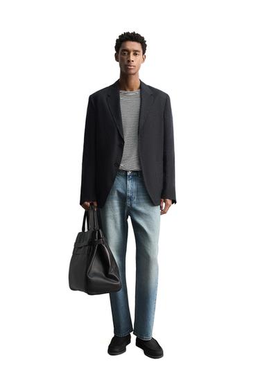 100% LINEN SUIT BLAZER - Navy blue by Zara