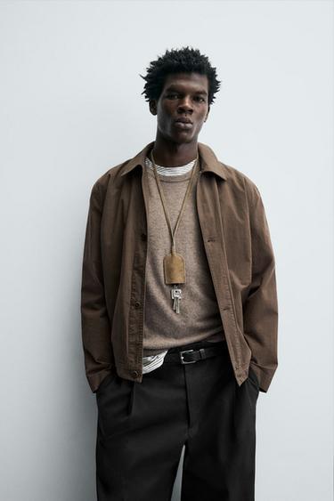 LEATHER PENDANT KEYRING - Khaki Green by Zara - Image 0