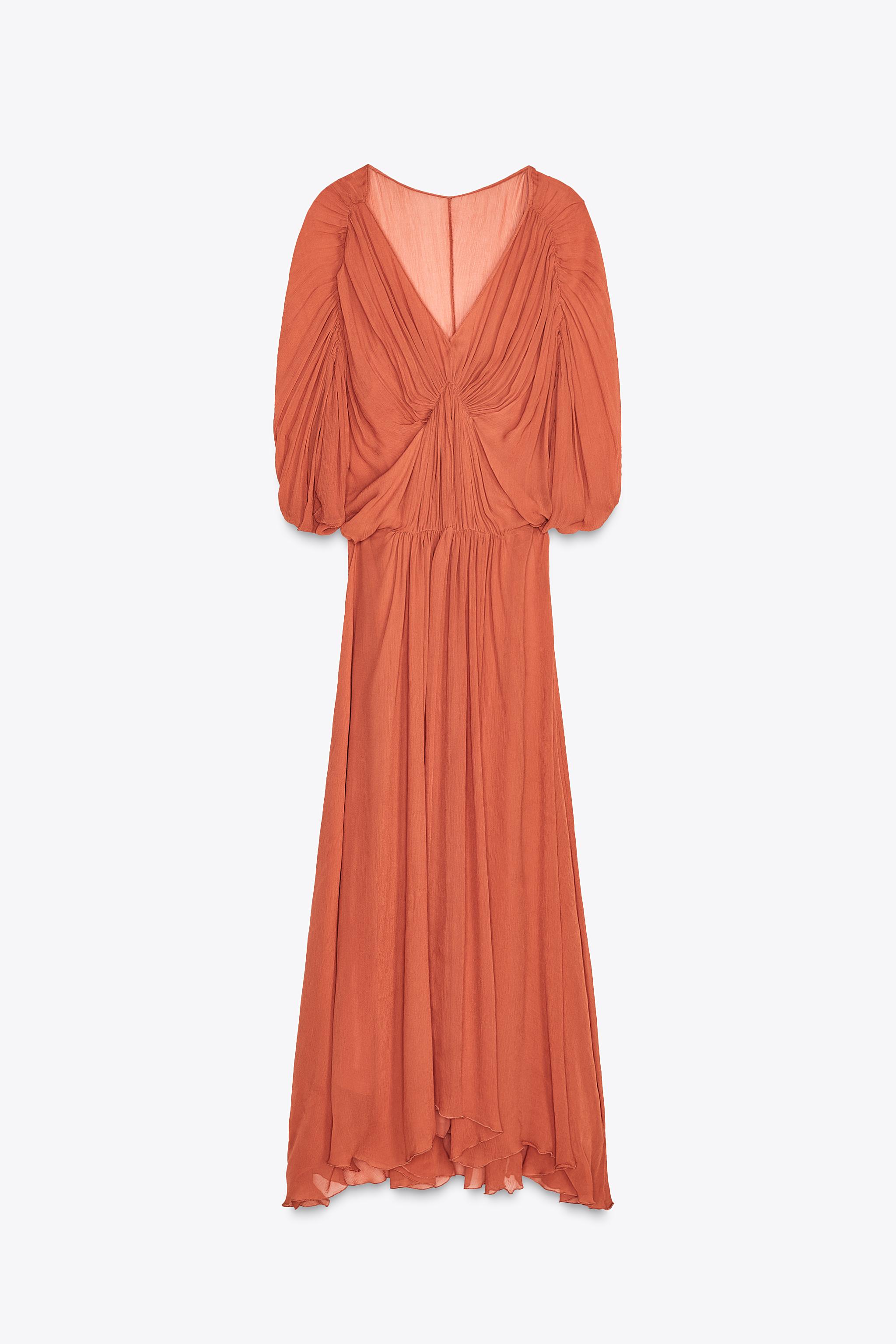 【ZARA】ZW COLLECTION ドレープ入りワンピース 2954/285/512 ZW COLLECTION ドレープ入りワンピース - ウォーターグリーン