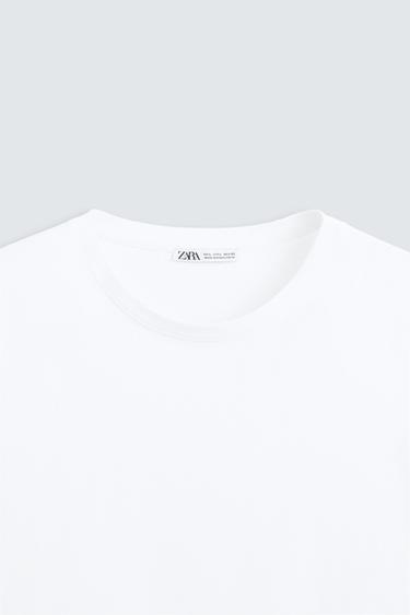 T-SHIRT SLIM FIT BASIQUE - Blanc de Zara - Image 7