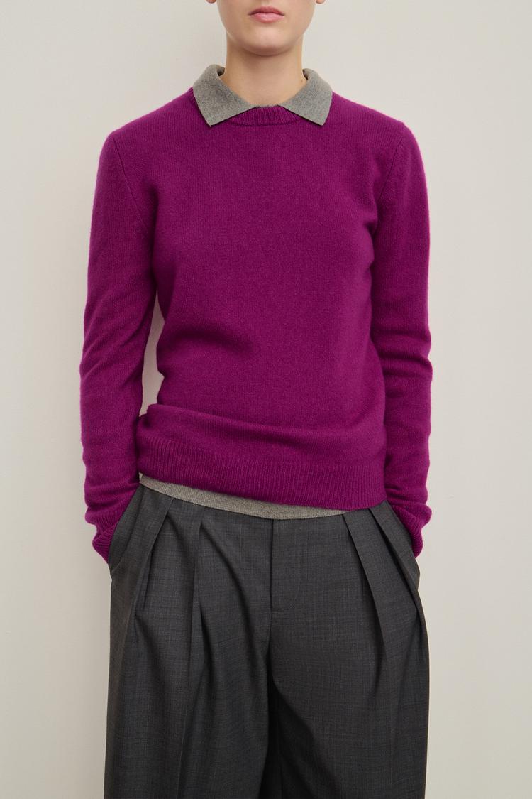 PLAIN CASHMERE WOOL JUMPER