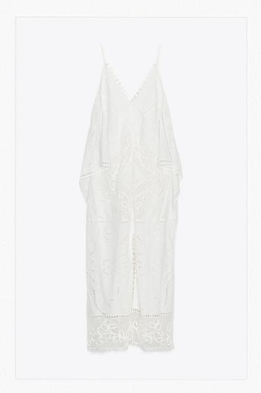 Zara EMBROIDERED DRESS ZW COLLECTION - White