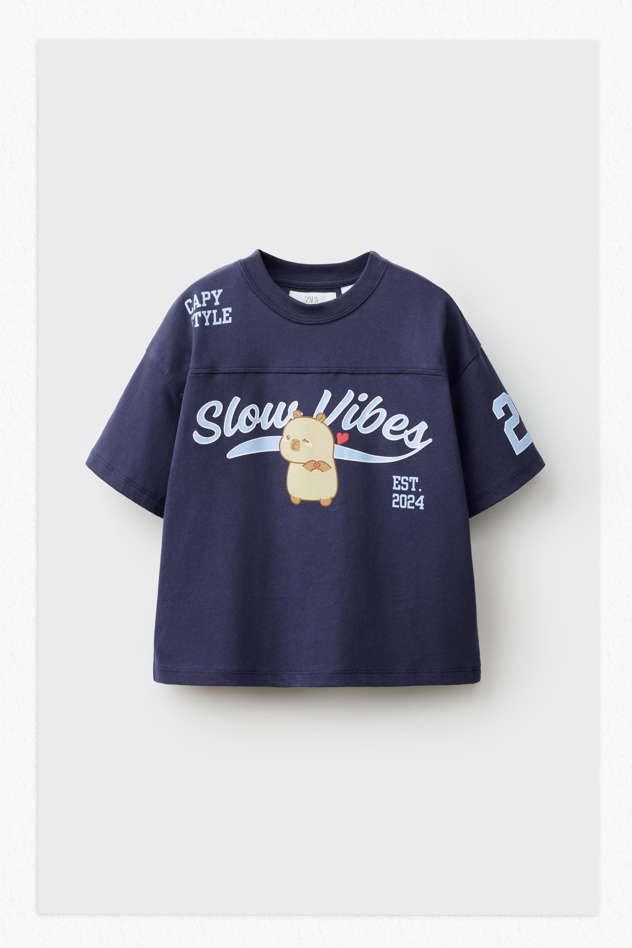 CAPIBARA CAPYFUN © PRINTED T-SHIRT — Navy blue