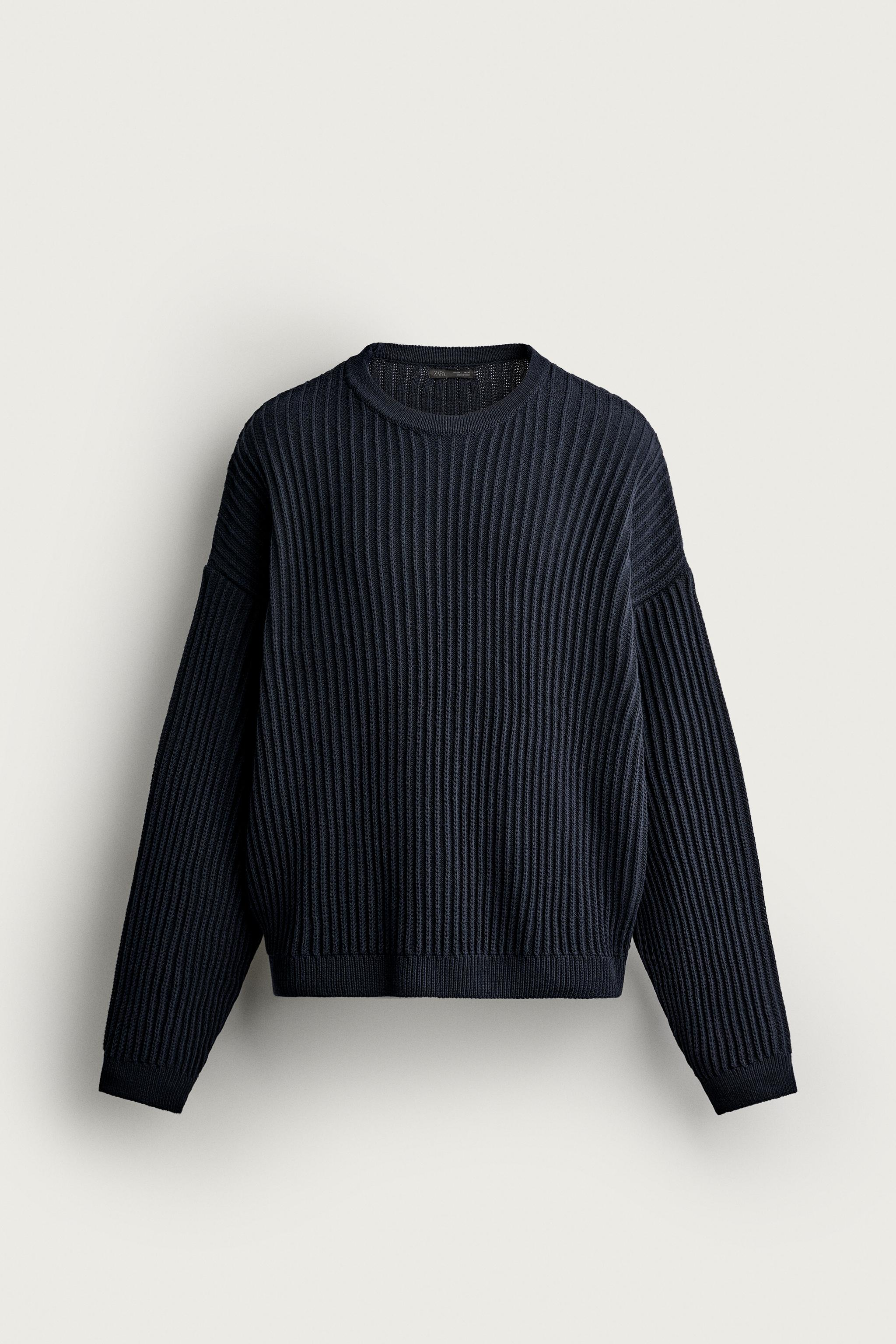 Zara DOKULU BOXY FIT KAZAK görsel 8