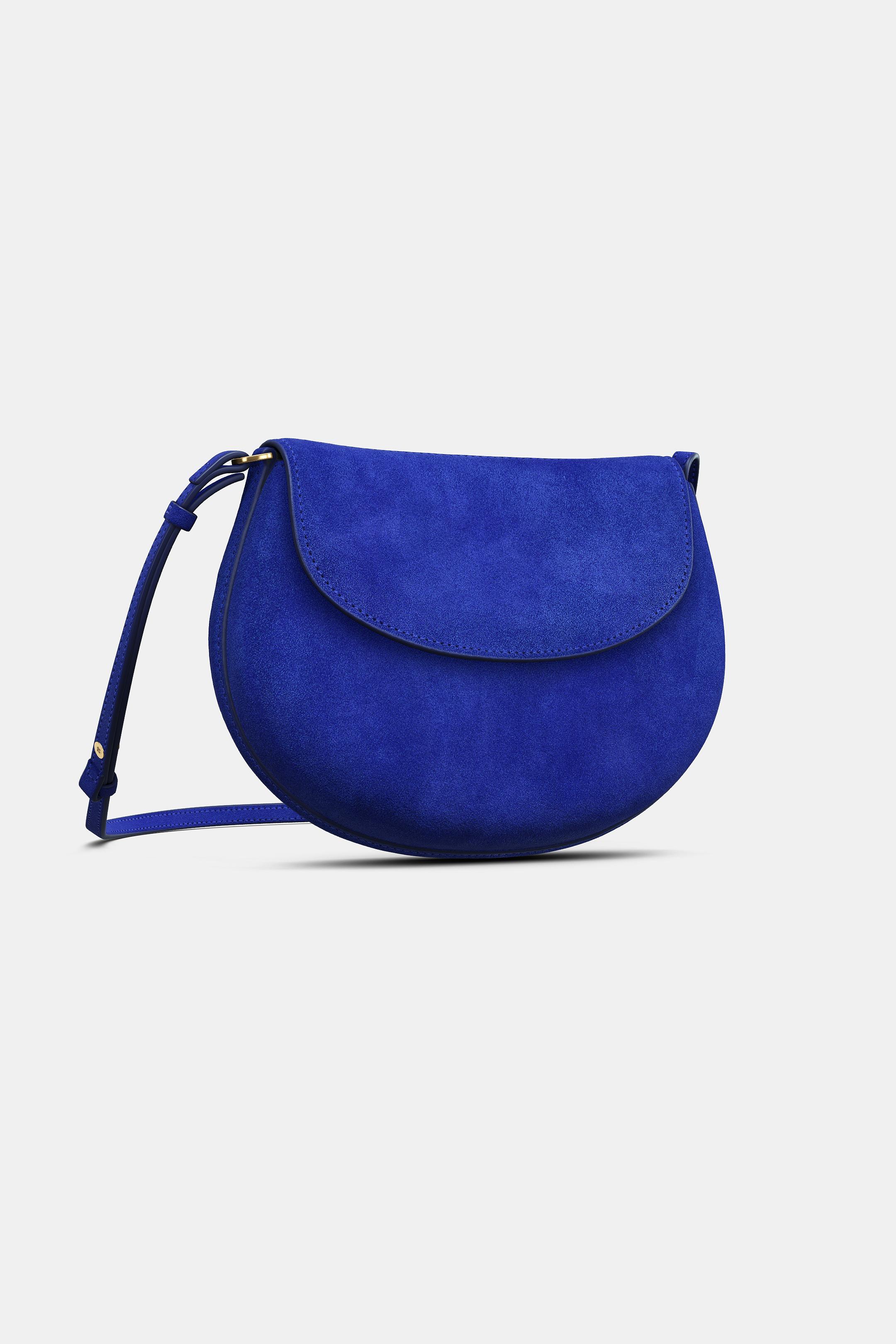 BOLSO BANDOLERA PIEL - Azul de Zara