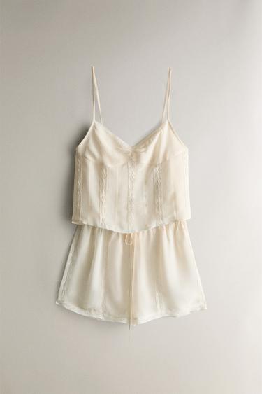 TOP COTON DENTELLE - Écru de Zara - Image 3