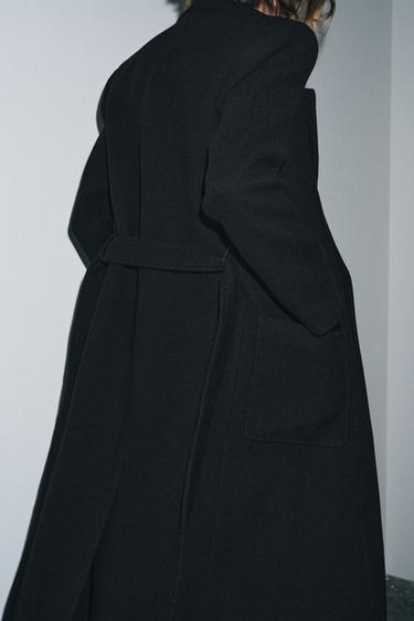 MANTEAU MÉLANGE LAINE ZW COLLECTION - Noir de Zara - Image 2