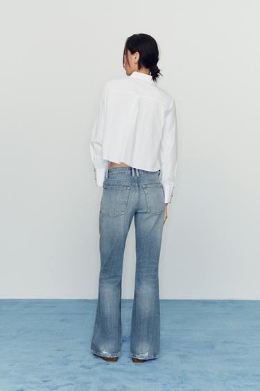TRF LOW-RISE FLARE JEANS - Blue by Zara
