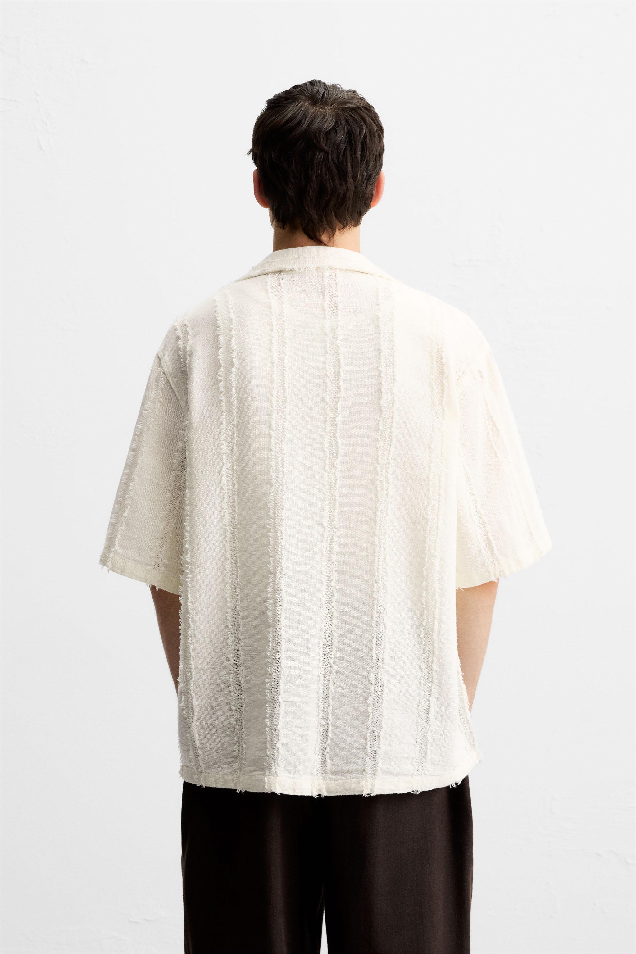 JACQUARD FRAYED SHIRT