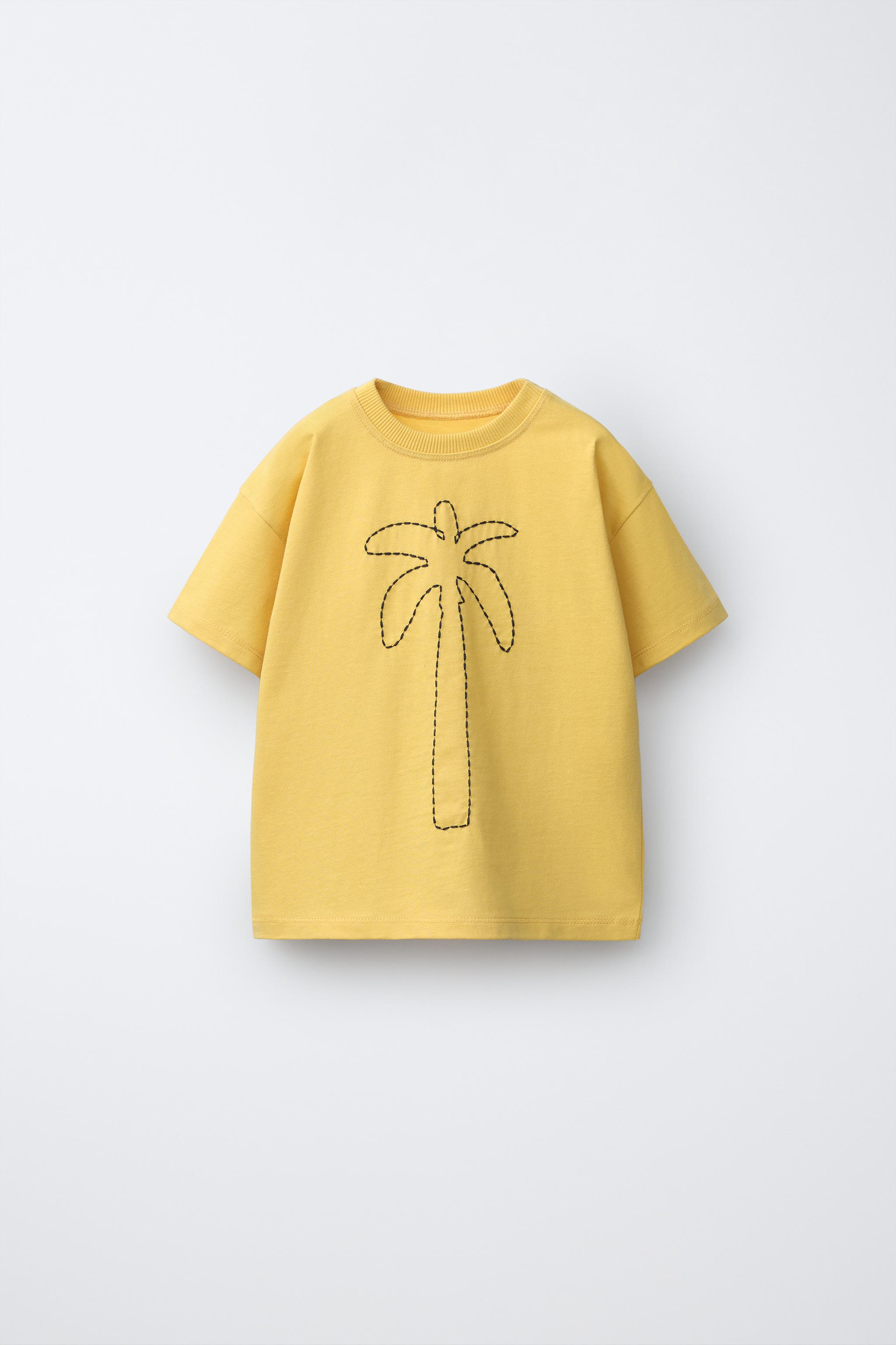EMBROIDERED PALM TREE T-SHIRT