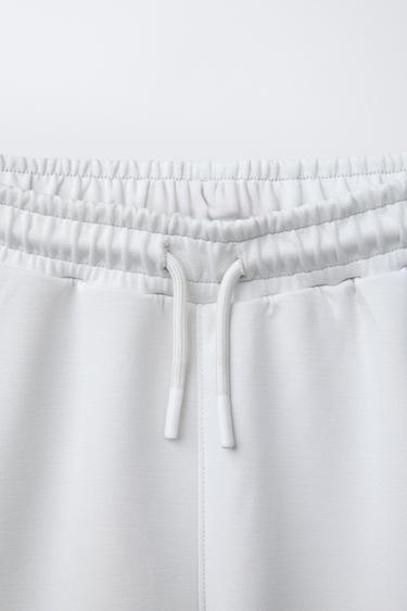 SPORTY BERMUDA SHORTS WITH SLOGAN - Ecru by Zara - Image 2