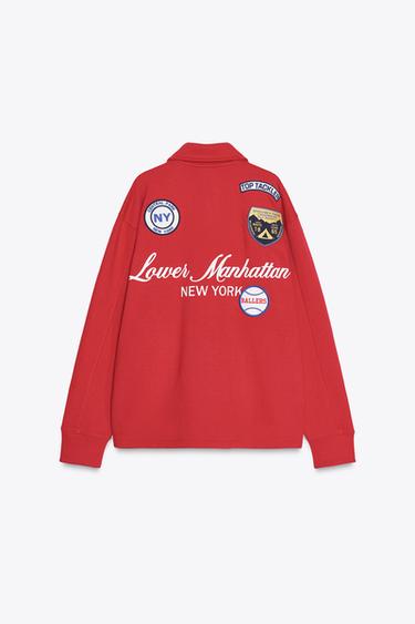 PATCH POLO SWEATSHIRT - Red by Zara - Image 5