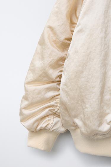 GLOSSY BOMBER JACKET - Light ecru by Zara - Image 3