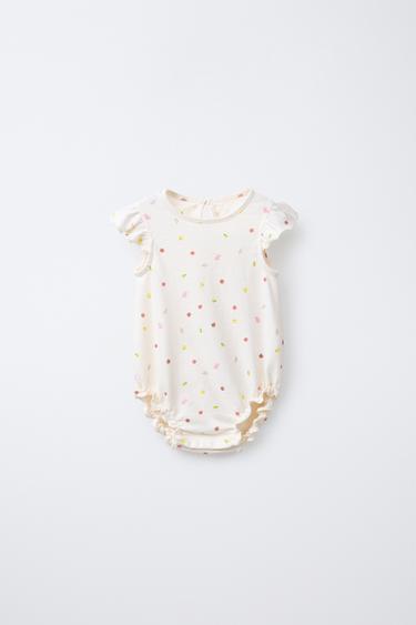 RUFFLED FRUIT JUMPSUIT - Ecru by Zara