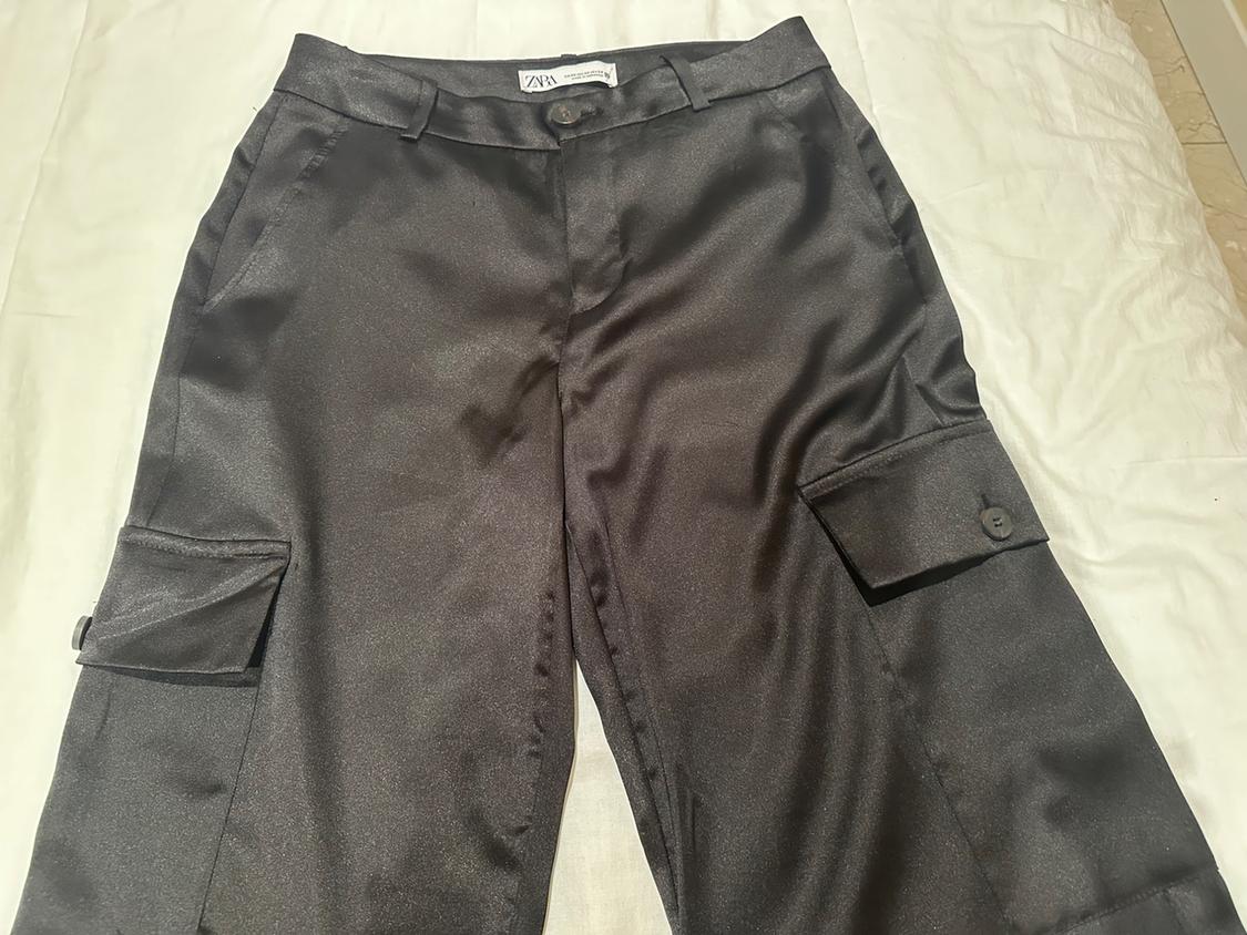 SATIN CARGO TROUSERS - Image 2