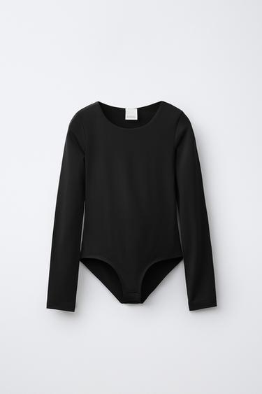 Zara POLYAMIDE BODYSUIT - Black