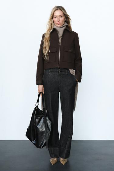 SOFT ZIP-UP JACKET - Brown by Zara