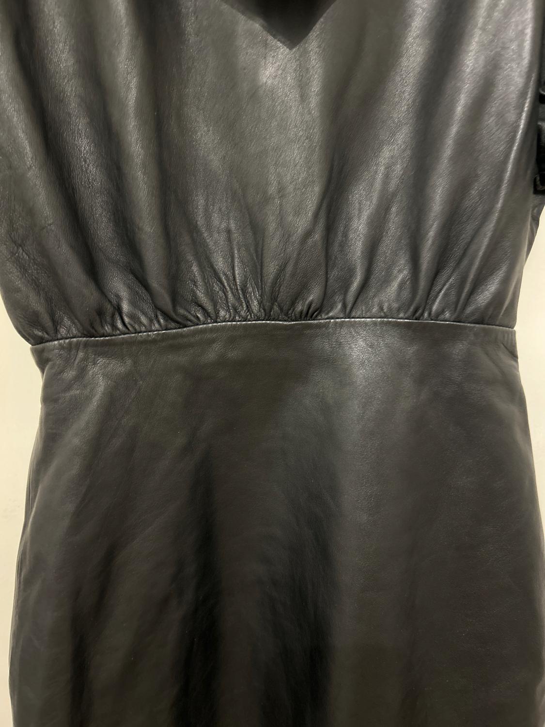 LEATHER DRESS WITH SCARF DETAIL - Image 6