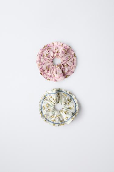 2-PACK OF BOHO PRINT SCRUNCHIES - Pink by Zara