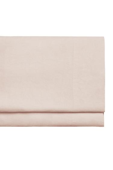 WASHED LINEN FLAT SHEET - Pink by Zara