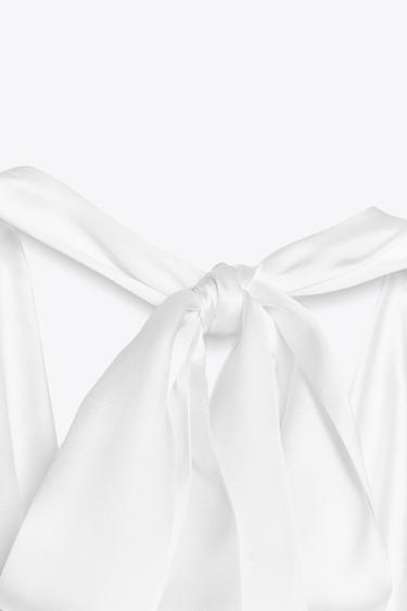 SATIN HALTER TOP - White by Zara - Image 6