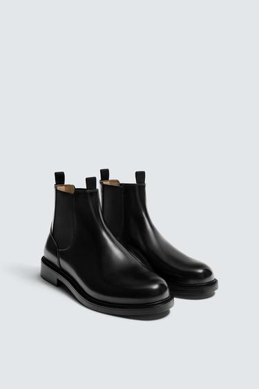 LEATHER CHELSEA BOOTS - Black by Zara
