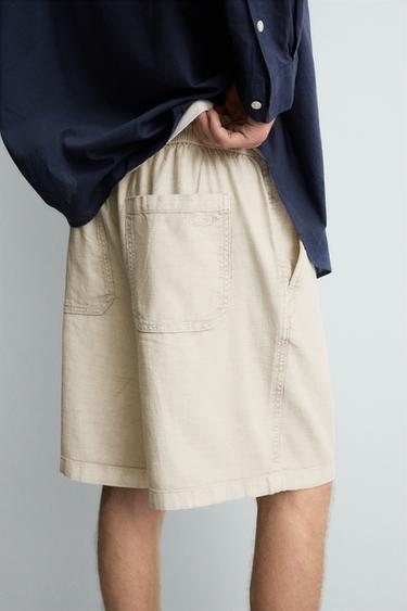 FADED RELAXED FIT BERMUDA SHORTS - Stone by Zara - Image 4