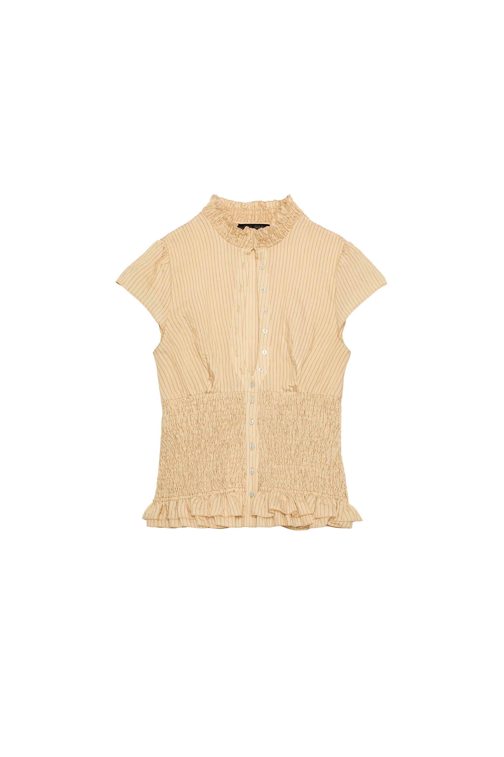 CAMISA NIDO DE ABEJA VOLANTES RAYAS