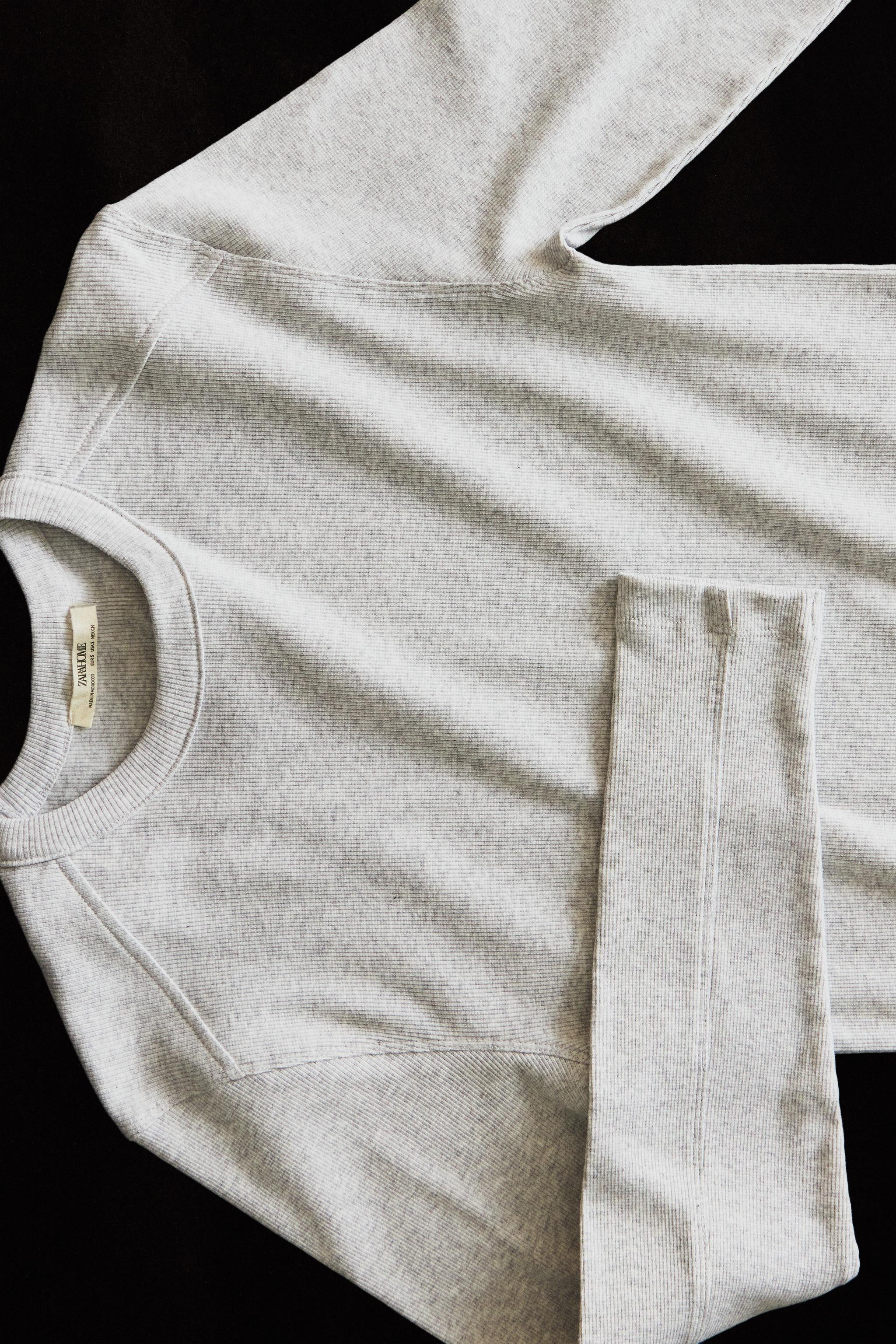 RIBBED COTTON LONG SLEEVE T-SHIRT