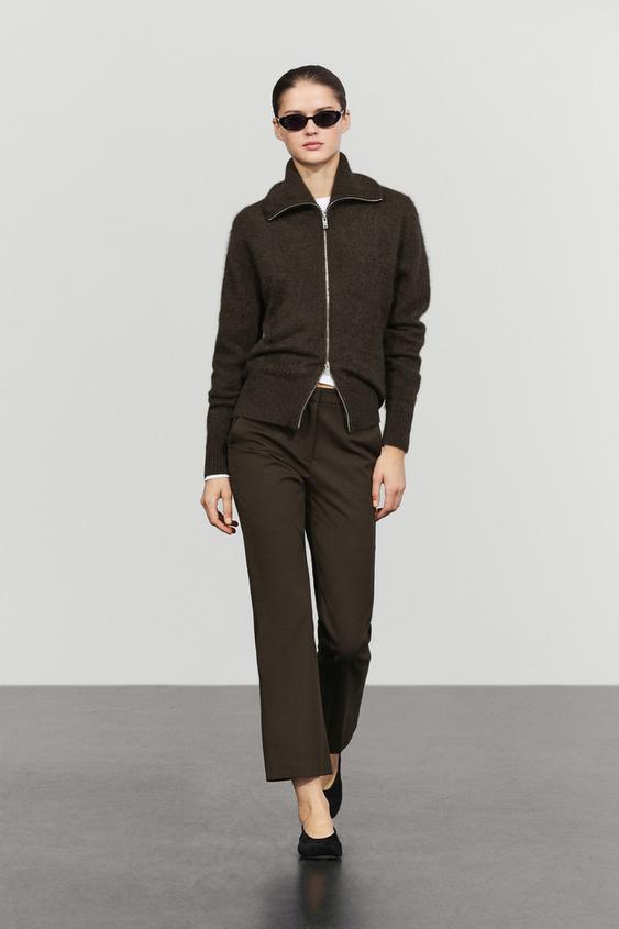 Zara Stretch kick flare pants - Chocolate - Image 0