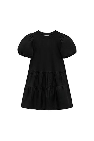 CONTRAST TIERED DRESS