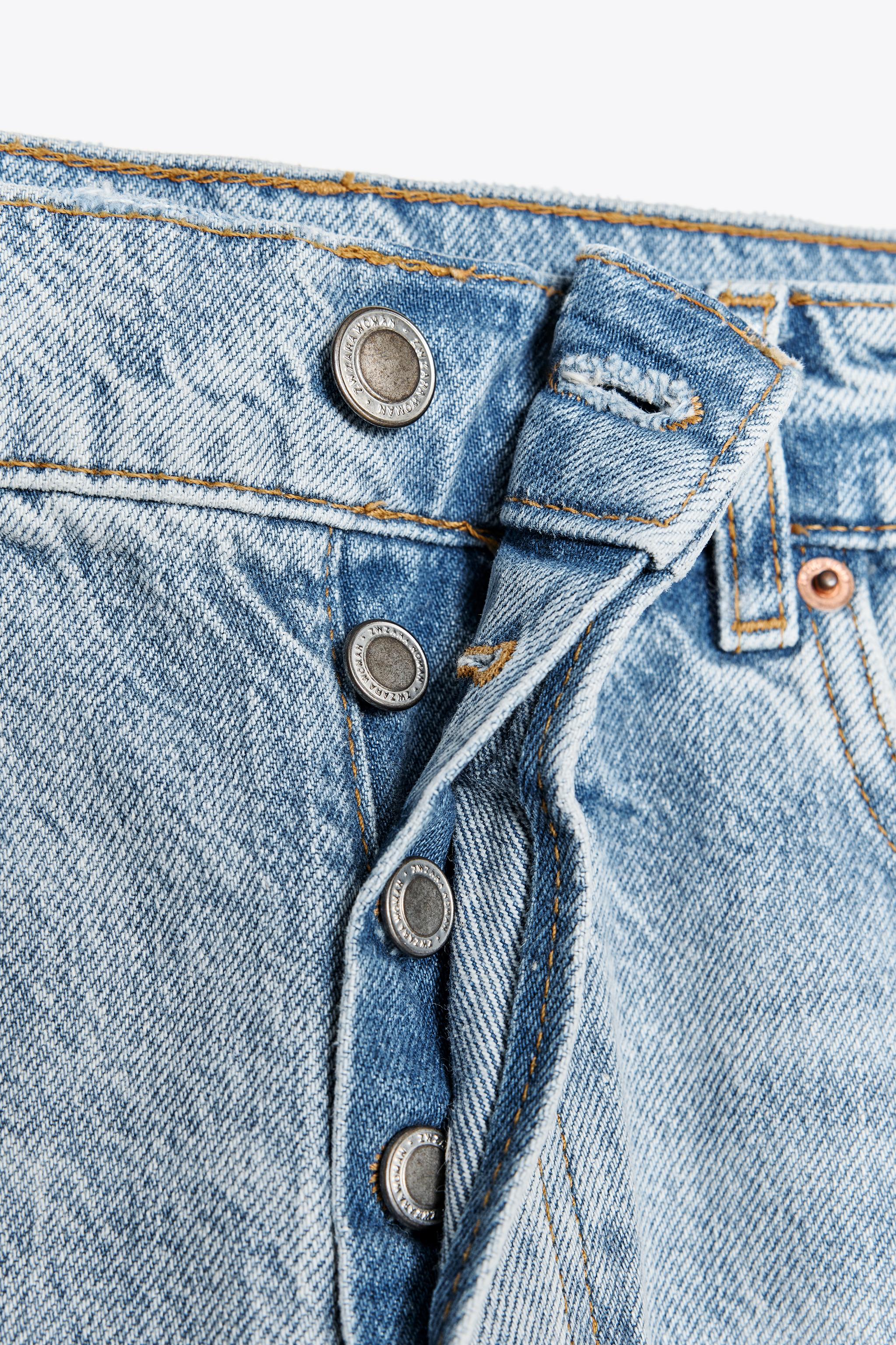 【ZARA】スリムフィット ハイウエスト クラッシュ加工デニム ZWコレクション スリムフィット ハイウエスト クラッシュ加工