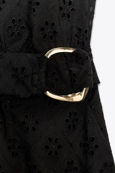 CUTWORK EMBROIDERY BUCKLE JUMPSUIT - Black de Zara - Image 6