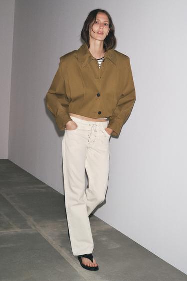 JEANS ZW COLLECTION FLARE TIRO MEDIO LAZADAS - Blanco de Zara