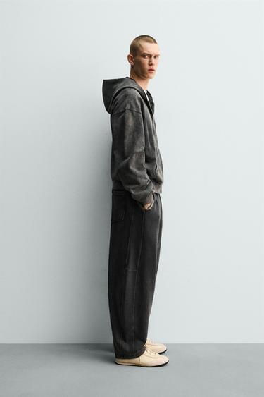 YUVILGAN BALLOON FIT JOGGER SHIM - Toʻq antratsit tusli Zara tomonidan