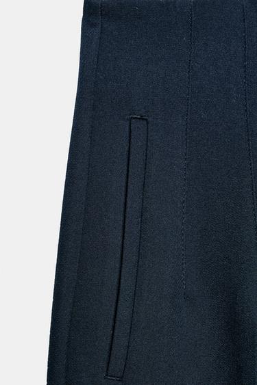 HIGH-WAIST TROUSERS - Navy blue by Zara - Image 2