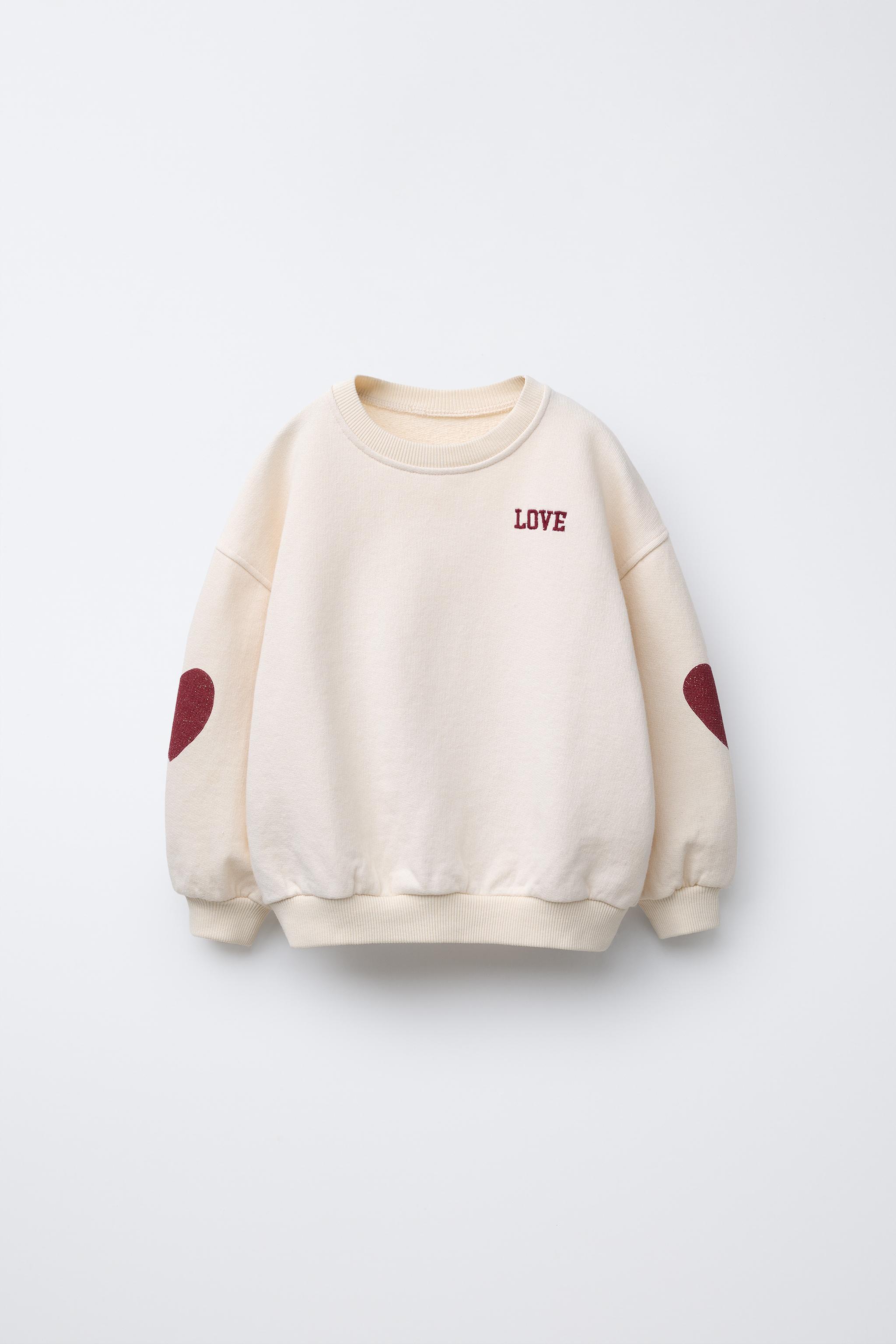EMBROIDERED 'LOVE' SWEATSHIRT Ecru ZARA South Africa