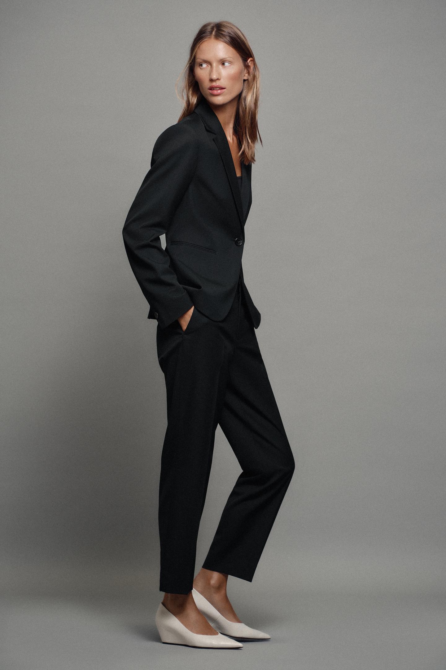 Женские брюки Zara Low-Rise Ankle-Length, цвет: Чёрный — фото 3