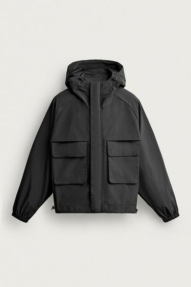 WATER-REPELLENT RELAXED FIT JACKET - Black by Zara
