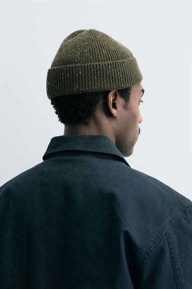 SHORT TEXTURED BEANIE - Khaki by Zara - Image 2