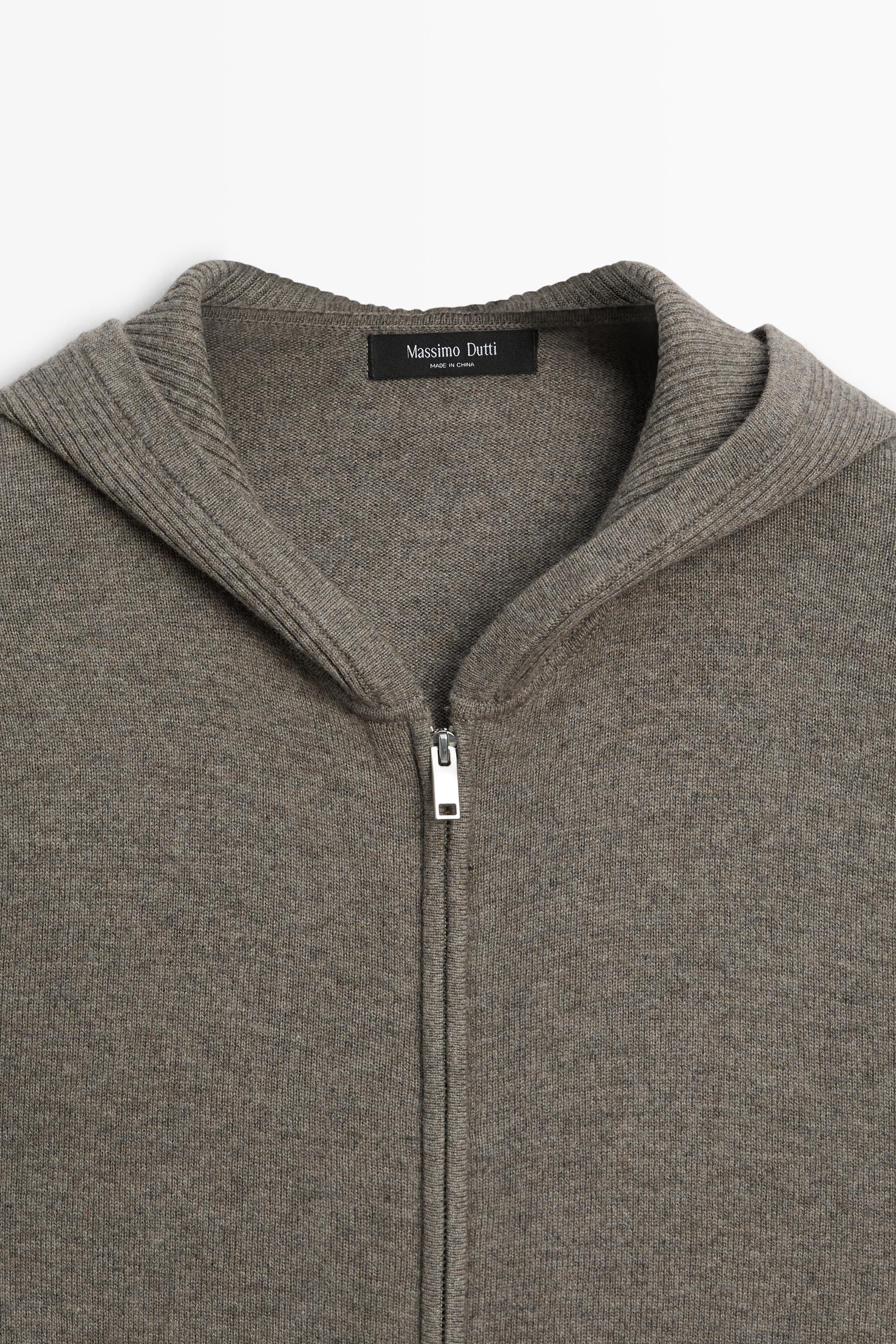 Cardigan en maille à capuche laine mélangée
