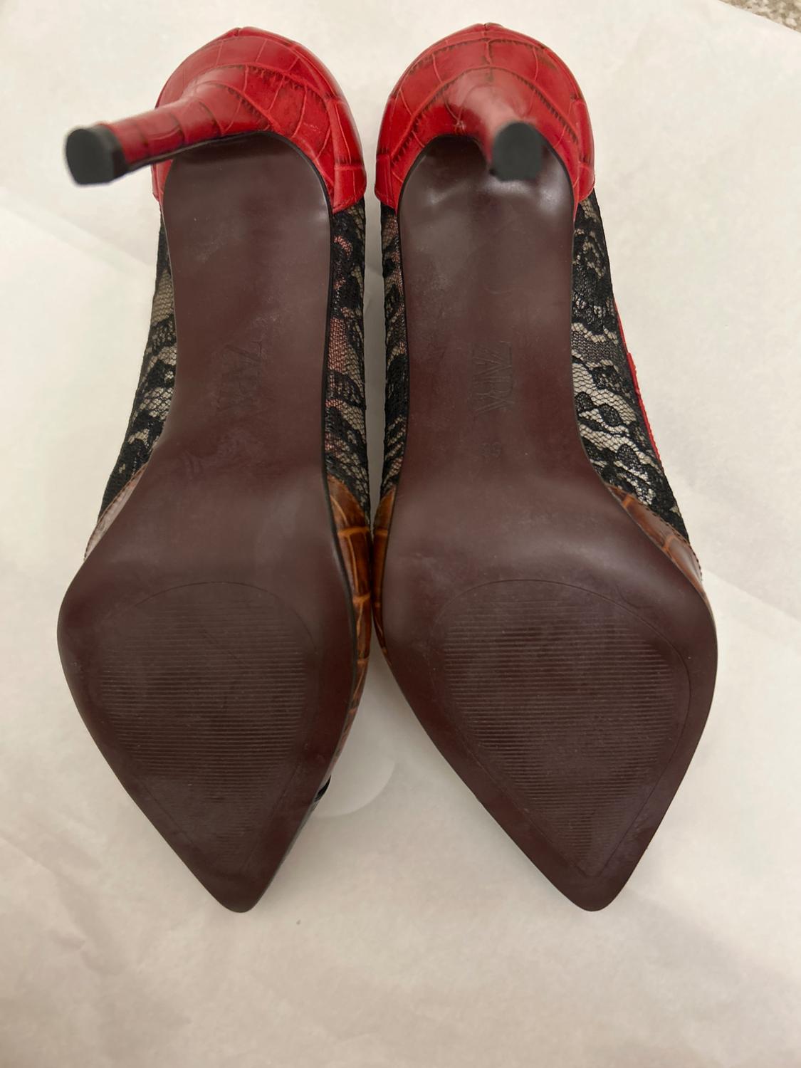 MULTICOLOURED REAL LEATHER HIGH HEEL SHOES - Image 7