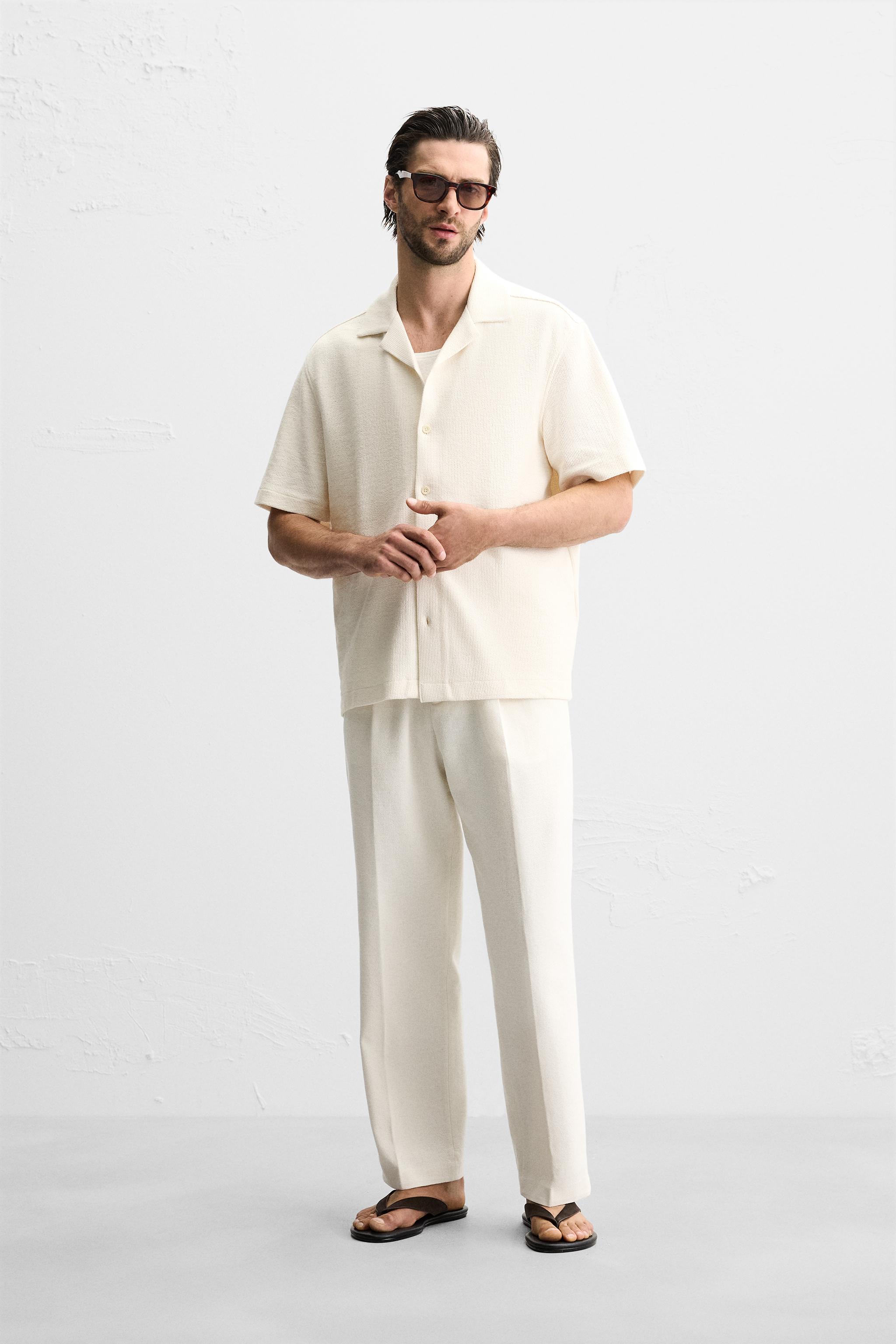 新品 ZARA テクスチャー生地 キャロットフィットパンツ L｜Yahoo