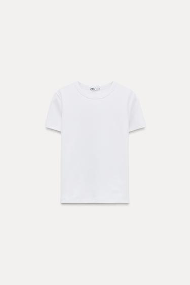 CAMISETA DE ALGODÃO COM LAVAGEM - Branco da Zara
