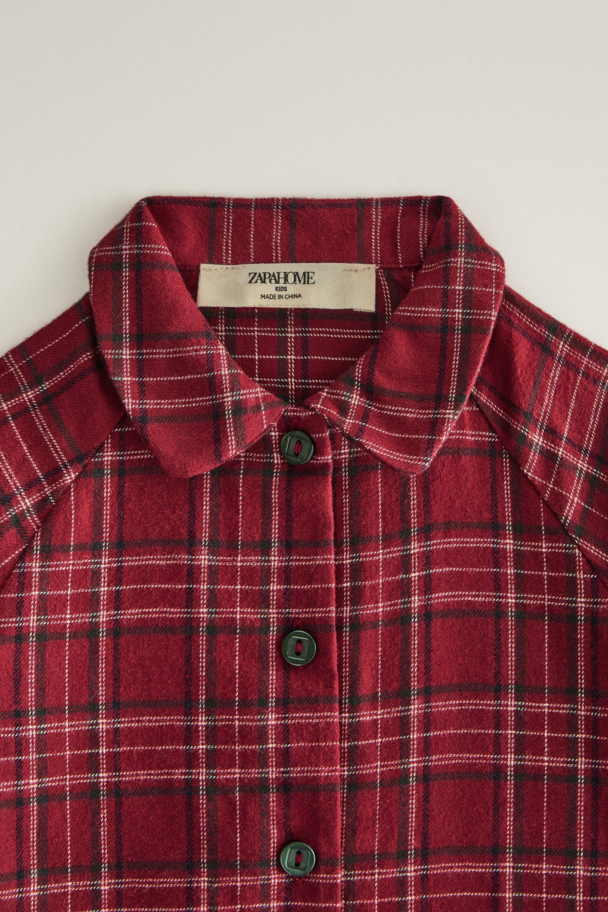 BABY FLANNEL CHECK CHRISTMAS FOOTED ROMPER