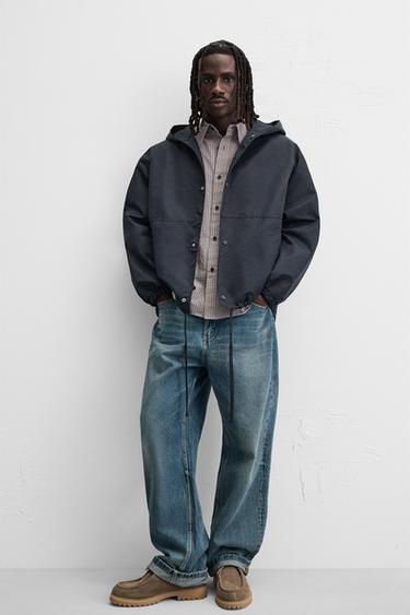 HOODED TECHNICAL JACKET - Blue by Zara - Image 4
