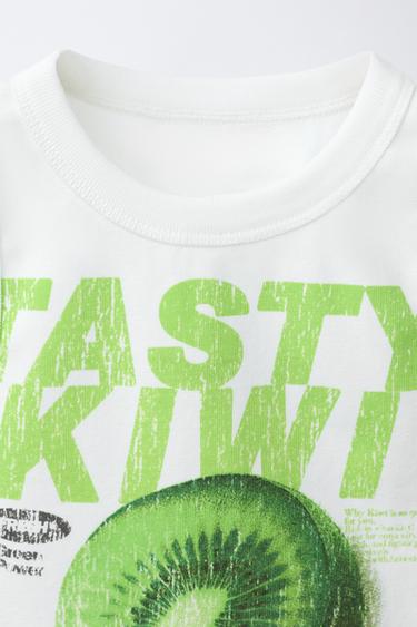 FRUIT PRINT RIBBED TOP - White by Zara - Image 2