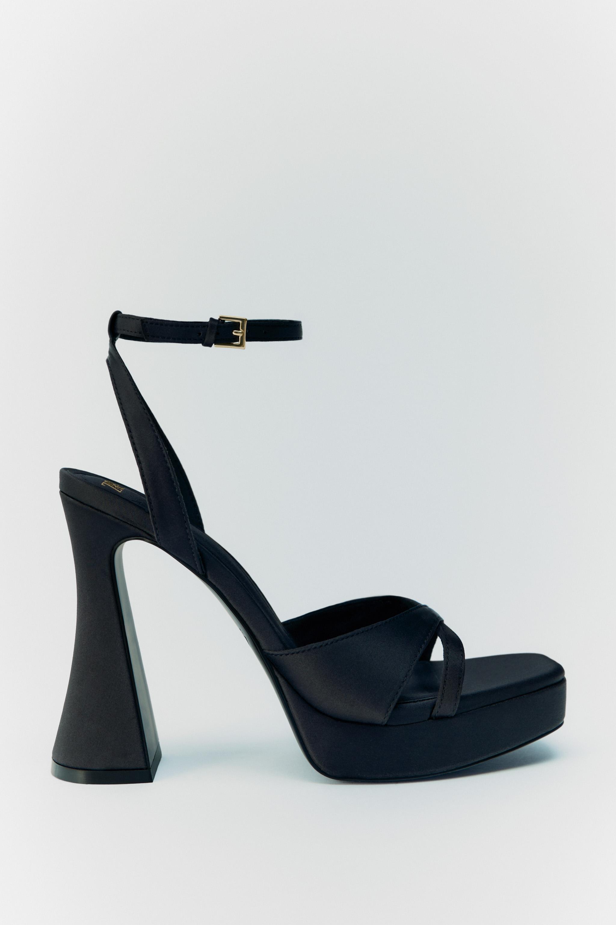 Zara black platform store shoes