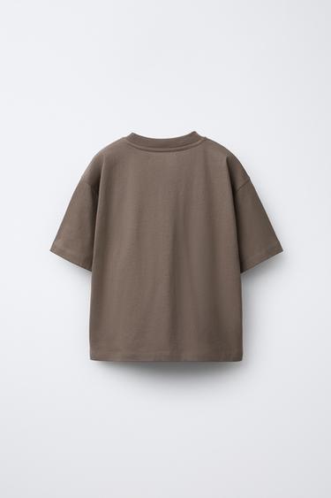 STAR T-SHIRT WITH EYELETS - Brown by Zara