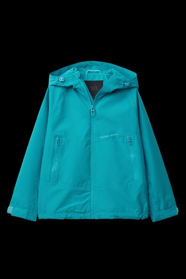 Zara LIGHTWEIGHT HOODED WATER-REPELLENT JACKET - Turquoise - Image 0